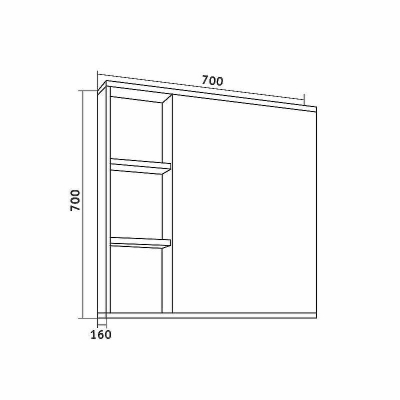 Зеркальный шкаф Grossman Форта 70 207002 Дуб галифакс