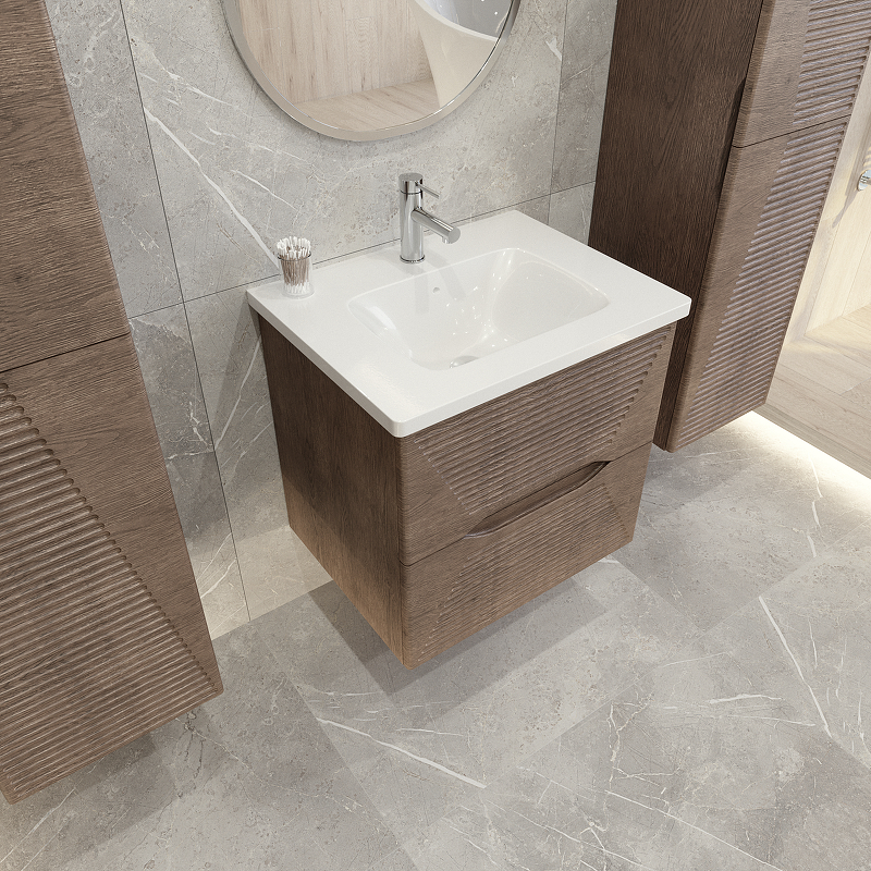 Тумба под раковину Caprigo Modo Terza 60 35611-RF15 подвесная цвет Скайрос, купить, цена, заказать, магазин, доставка, скидка, промокод, купить, цена, заказать, магазин, доставка, скидка, промокод