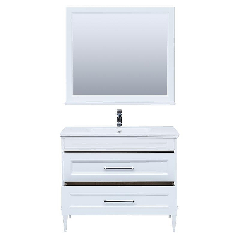 Комплект мебели для ванной Aquanet Бостон M 100 258284 подвесной Белый матовый, купить, цена, заказать, магазин, доставка, скидка, промокод, купить, цена, заказать, магазин, доставка, скидка, промокод