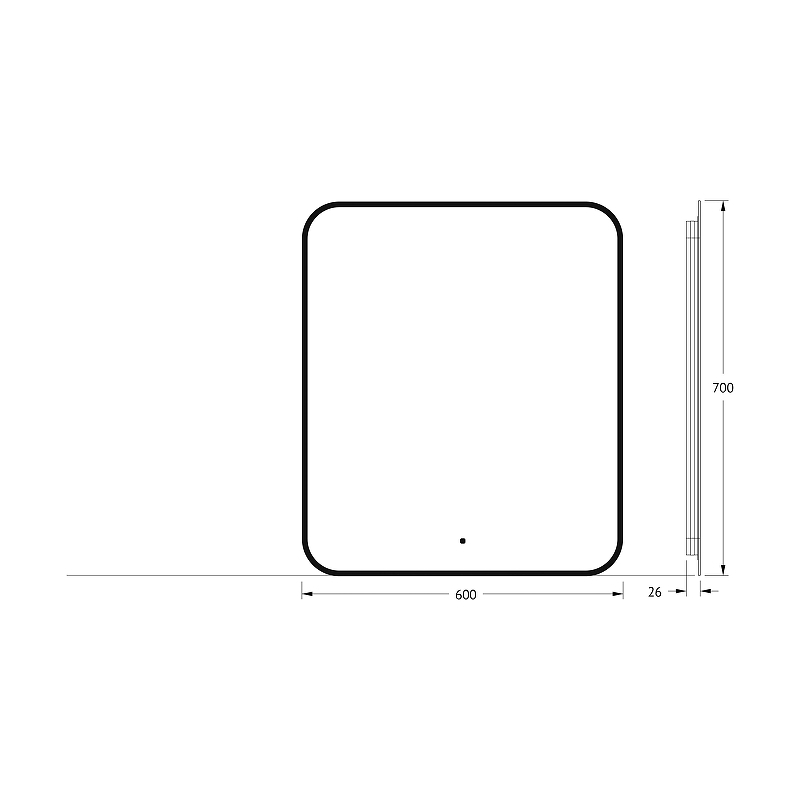 Зеркало Defesto Aura 60х70 DF 2976R с подсветкой 23W-3000K/ИК - выключатель/Теплый белый свет/Черная рама, купить, цена, заказать, магазин, доставка, скидка, промокод, купить, цена, заказать, магазин, доставка, скидка, промокод