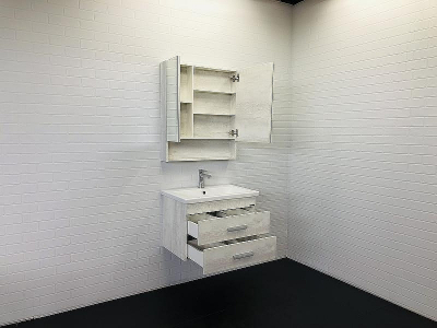 Зеркальный шкаф Comforty Никосия 70 00-00006163 Дуб белый