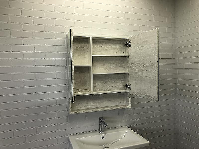 Зеркальный шкаф Comforty Никосия 70 00-00006163 Дуб белый, купить, цена, заказать, магазин, доставка, скидка, промокод, купить, цена, заказать, магазин, доставка, скидка, промокод