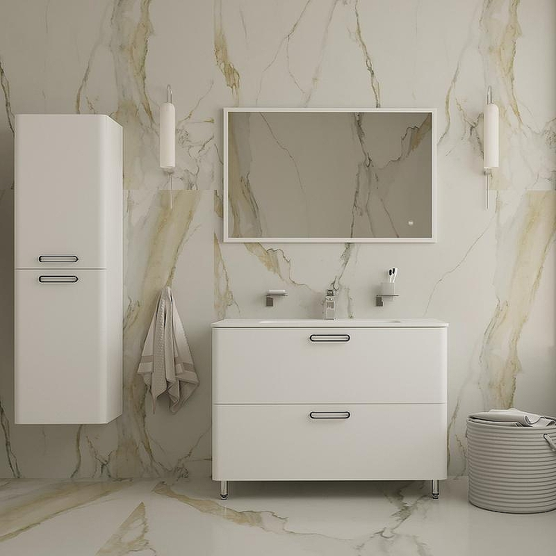 Тумба с раковиной Iddis Brick 100 BRI10WFi95K Белая, купить, цена, заказать, магазин, доставка, скидка, промокод, купить, цена, заказать, магазин, доставка, скидка, промокод