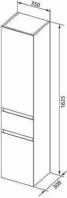 Шкаф пенал Aquanet Йорк 35 L 209143 подвесной Белый