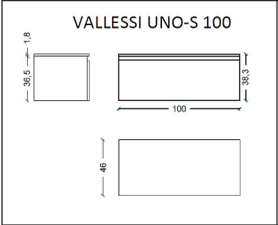 Тумба Boheme Armadi Art Vallessi UNO-S 100 897-100-W подвесная White