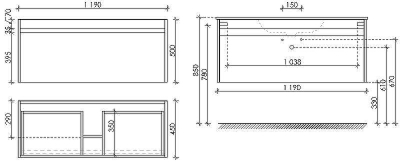 Тумба под раковину Sancos Smart 120 SM120-1E подвесная Дуб Бардолино Белая