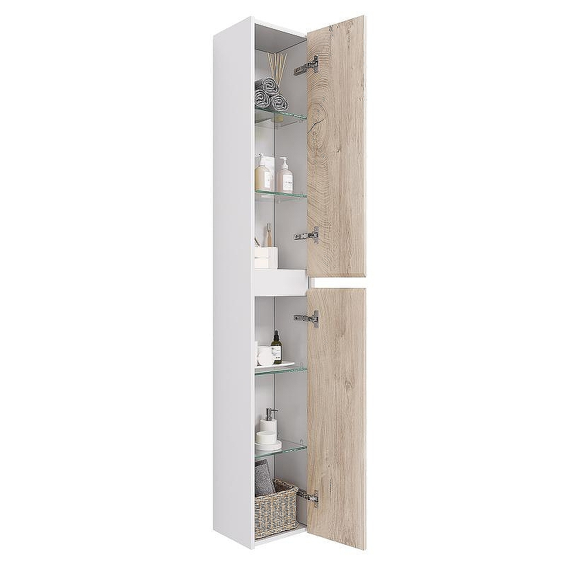 Шкаф пенал Dreja Slim 30 99.0504 Дуб кантри Белый глянец, купить, цена, заказать, магазин, доставка, скидка, промокод, купить, цена, заказать, магазин, доставка, скидка, промокод