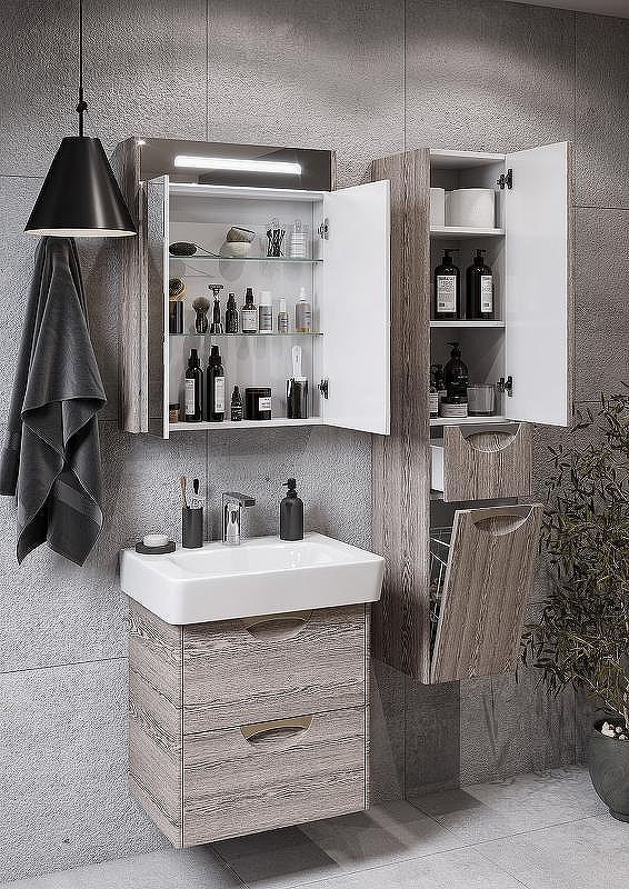 Шкаф пенал Aquaton Сильва 32 R 1A215603SIW6R подвесной с бельевой корзиной Дуб фьорд, купить, цена, заказать, магазин, доставка, скидка, промокод, купить, цена, заказать, магазин, доставка, скидка, промокод