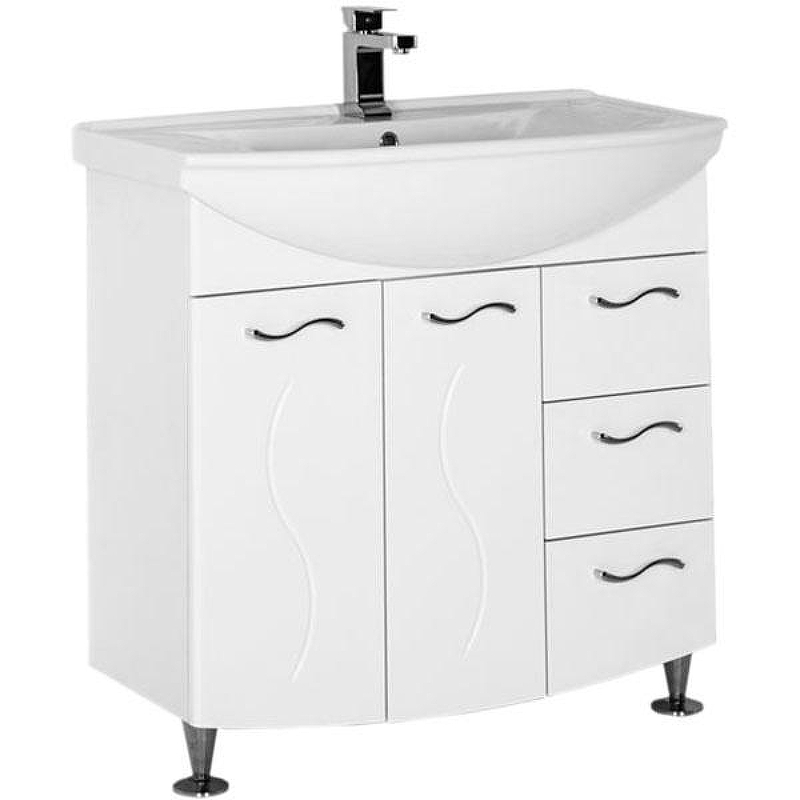 Тумба под раковину Aquanet Моника 85 186771 Белая, купить, цена, заказать, магазин, доставка, скидка, промокод, купить, цена, заказать, магазин, доставка, скидка, промокод