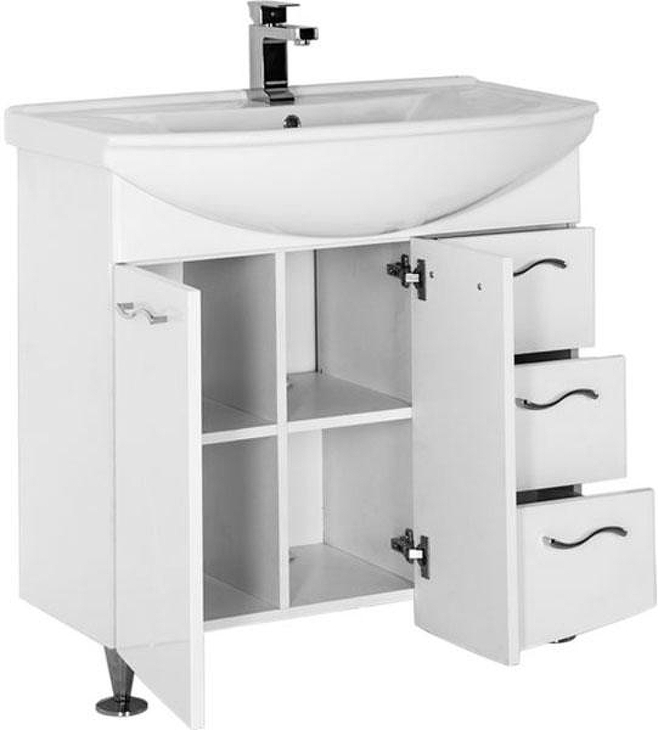 Тумба под раковину Aquanet Моника 85 186771 Белая, купить, цена, заказать, магазин, доставка, скидка, промокод, купить, цена, заказать, магазин, доставка, скидка, промокод