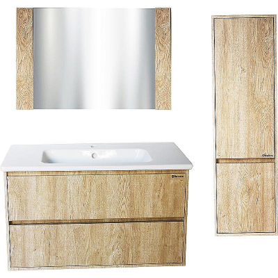 Тумба под раковину Bellezza Лоренцо 100 4639117270479 подвесная Дуб светлый