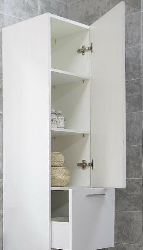 Шкаф пенал Aquaton Инди 34 1A188603ND010 подвесной с бельевой корзиной Белый, купить, цена, заказать, магазин, доставка, скидка, промокод, купить, цена, заказать, магазин, доставка, скидка, промокод
