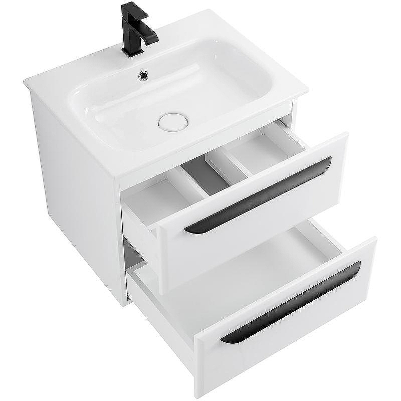 Тумба под раковину Cezares Eco-Cer 60 ECO-CER-600-2C-SO-BL подвесная Bianco Lucido без ручек, купить, цена, заказать, магазин, доставка, скидка, промокод, купить, цена, заказать, магазин, доставка, скидка, промокод