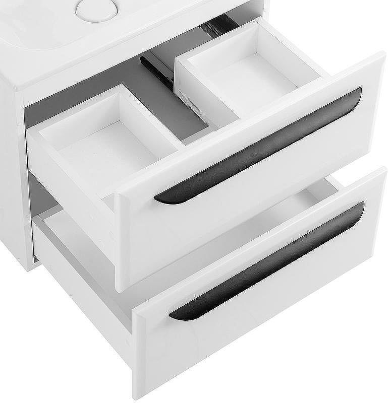 Тумба под раковину Cezares Eco-Cer 60 ECO-CER-600-2C-SO-BL подвесная Bianco Lucido без ручек, купить, цена, заказать, магазин, доставка, скидка, промокод, купить, цена, заказать, магазин, доставка, скидка, промокод