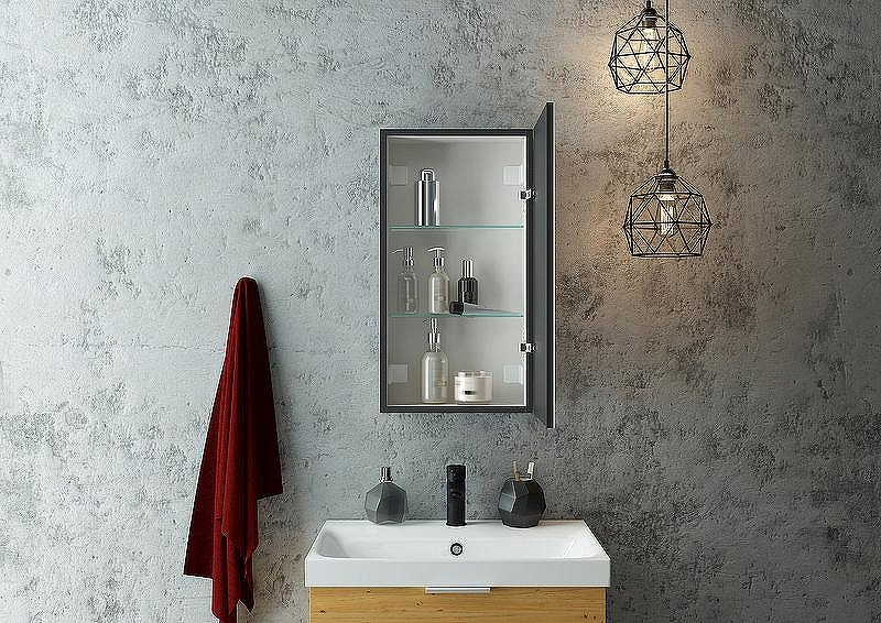 Зеркальный шкаф Континент Mirror Box black Led 35 R МВК054 с подсветкой Черный, купить, цена, заказать, магазин, доставка, скидка, промокод, купить, цена, заказать, магазин, доставка, скидка, промокод