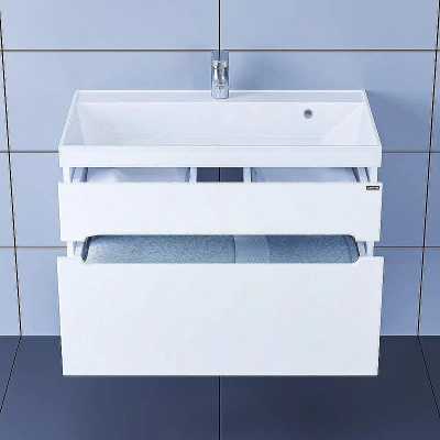 Тумба под раковину СанТа Лондон 80 224004л подвесная Белая