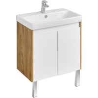 Тумба под раковину Aquaton Сканди Doors 70 1A278901SDZ90 Белый глянец Дуб рустикальный, купить, цена, заказать, магазин, доставка, скидка, промокод, купить, цена, заказать, магазин, доставка, скидка, промокод