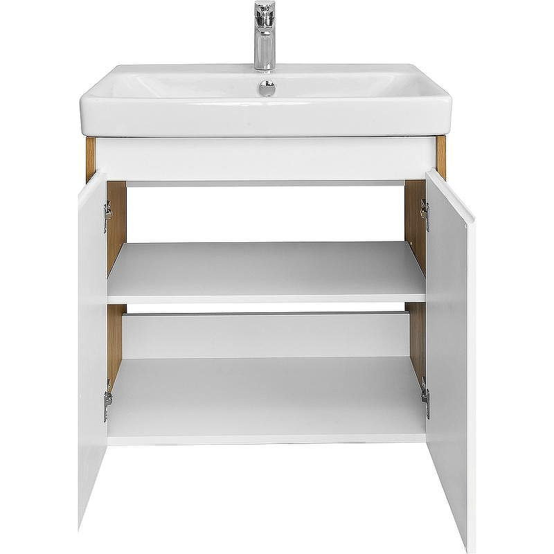 Тумба под раковину Aquaton Сканди Doors 70 1A278901SDZ90 Белый глянец Дуб рустикальный, купить, цена, заказать, магазин, доставка, скидка, промокод, купить, цена, заказать, магазин, доставка, скидка, промокод