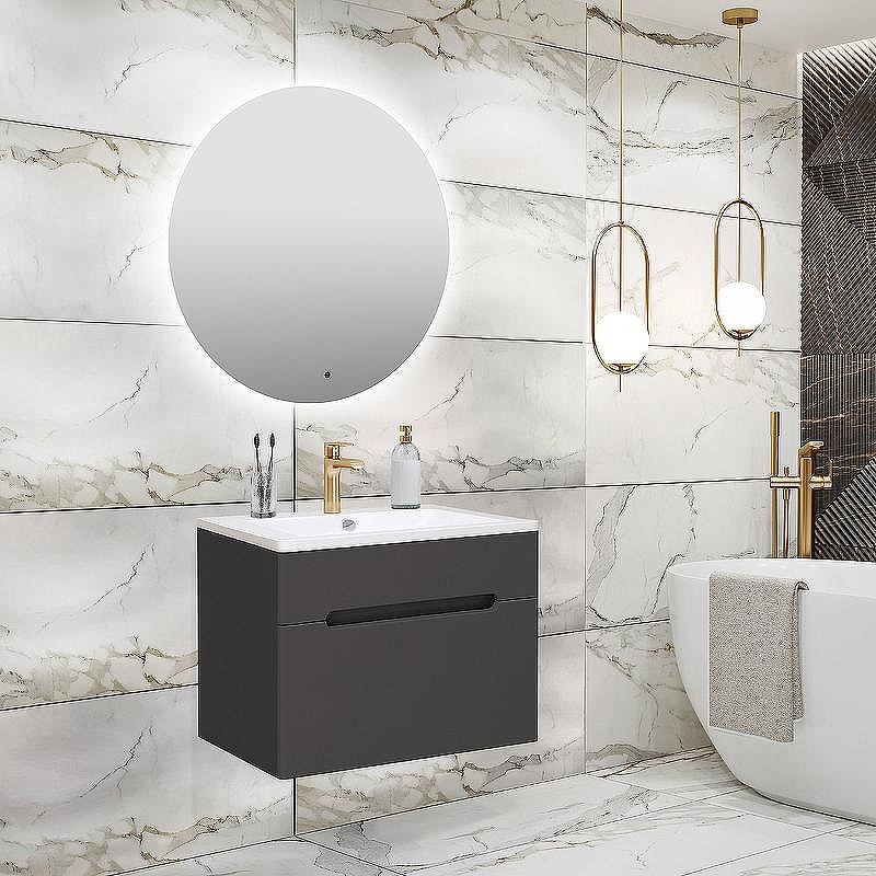 Тумба под раковину Runo Парма 60 00-00001428 подвесная Графит, купить, цена, заказать, магазин, доставка, скидка, промокод, купить, цена, заказать, магазин, доставка, скидка, промокод