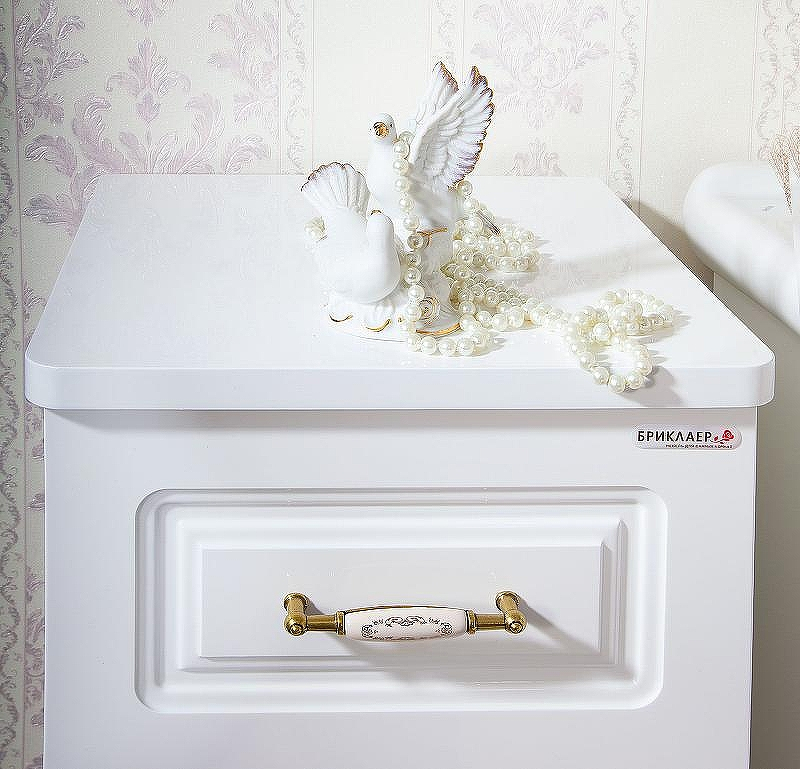 Тумба Бриклаер Анна 32 L 4627125411465 с бельевой корзиной Белая глянцевая, купить, цена, заказать, магазин, доставка, скидка, промокод, купить, цена, заказать, магазин, доставка, скидка, промокод