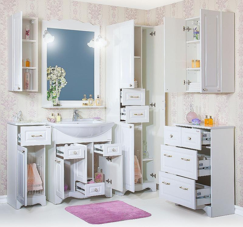 Тумба Бриклаер Анна 32 L 4627125411465 с бельевой корзиной Белая глянцевая, купить, цена, заказать, магазин, доставка, скидка, промокод, купить, цена, заказать, магазин, доставка, скидка, промокод