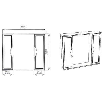 Зеркало со шкафом VIANT Лима 80 VLIM80-ZSH Белое