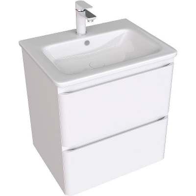 Тумба под раковину Aquanet Эмбер 60 330465 подвесная Белая матовая