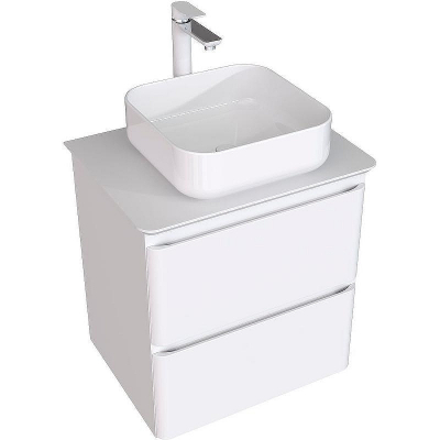 Тумба под раковину Aquanet Эмбер 60 330465 подвесная Белая матовая