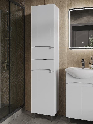 Шкаф пенал Orange Рио 40 PR 40-05KR с бельевой корзиной Белый