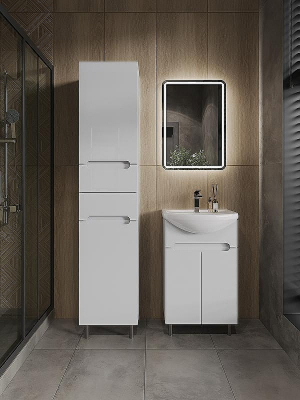 Шкаф пенал Orange Рио 40 PR 40-05KR с бельевой корзиной Белый