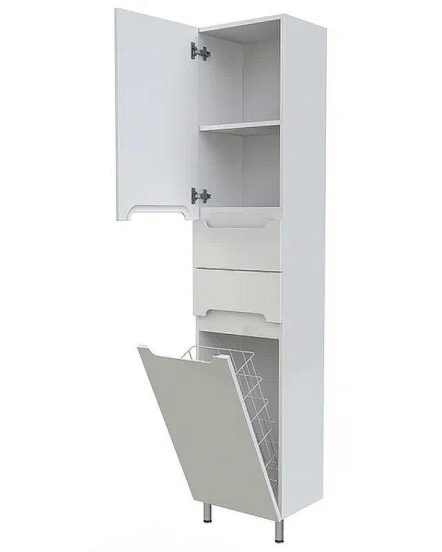 Шкаф пенал Orange Рио 40 PR 40-05KR с бельевой корзиной Белый, купить, цена, заказать, магазин, доставка, скидка, промокод, купить, цена, заказать, магазин, доставка, скидка, промокод