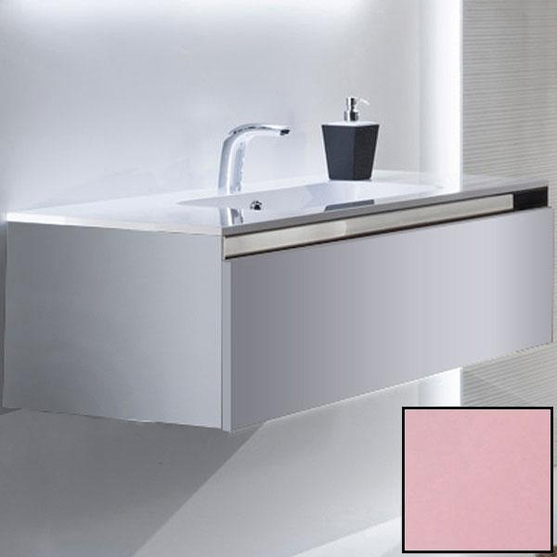 Тумба с раковиной SanVit Кубэ-1 120 kkube1120 в цвете Ral подвесная Розовый глянец, купить, цена, заказать, магазин, доставка, скидка, промокод, купить, цена, заказать, магазин, доставка, скидка, промокод