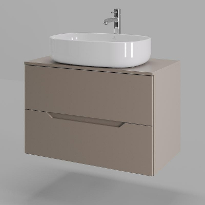 Тумба с раковиной Orange Line 80 Li-80TuLMDF+B04-600W подвесная Латте матовый