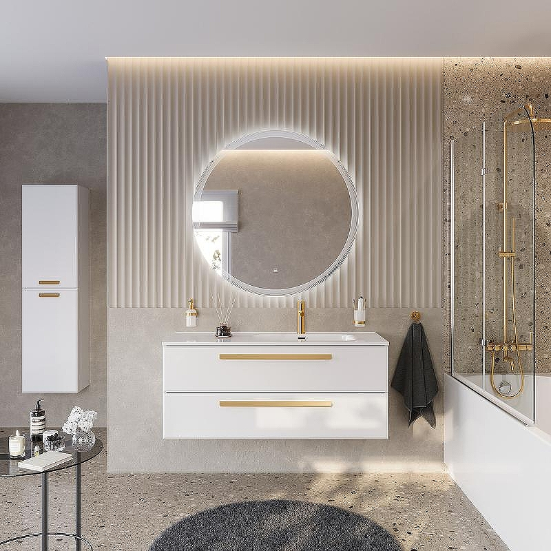 Тумба под раковину Cezares Eco-Cer-N 120 R ECO-CER-N-1200-2C-SO-BL-R подвесная Bianco Lucido без ручек, купить, цена, заказать, магазин, доставка, скидка, промокод, купить, цена, заказать, магазин, доставка, скидка, промокод