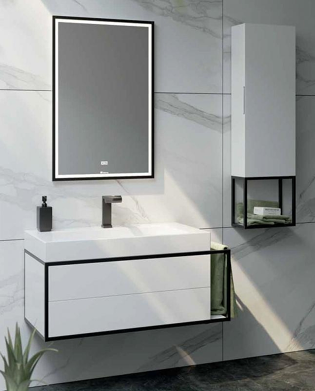 Тумба под раковину Clarberg Logic 80 L LOG0108L подвесная Белая, купить, цена, заказать, магазин, доставка, скидка, промокод, купить, цена, заказать, магазин, доставка, скидка, промокод