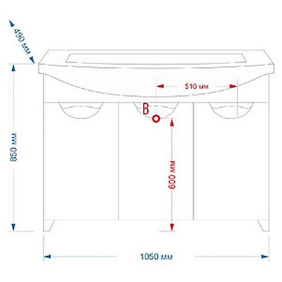 Тумба с раковиной Misty Лаванда 105 УТ000000071 Белая