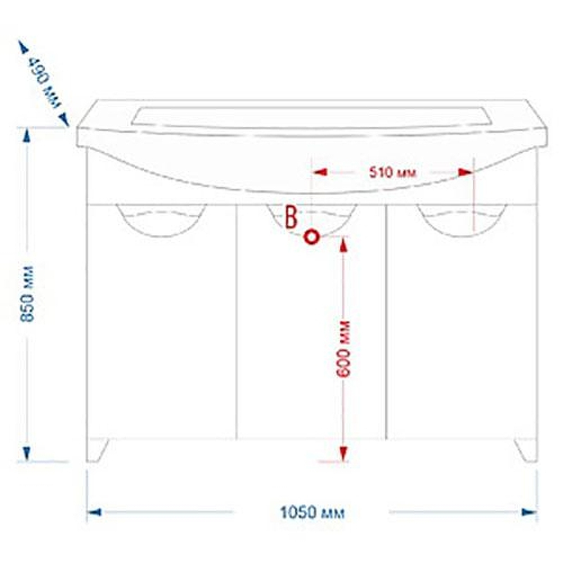 Тумба с раковиной Misty Лаванда 105 УТ000000071 Белая, купить, цена, заказать, магазин, доставка, скидка, промокод, купить, цена, заказать, магазин, доставка, скидка, промокод