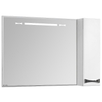 Зеркало со шкафом Aquaton Диор 100 R 1A167902DR01R с подсветкой Белое, купить, цена, заказать, магазин, доставка, скидка, промокод, купить, цена, заказать, магазин, доставка, скидка, промокод