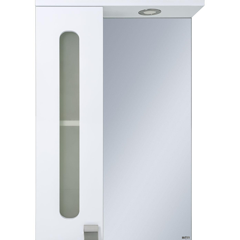 Зеркало со шкафом Misty Урал 50 L Э-Ура-04050-021Л с подсветкой Белое, купить, цена, заказать, магазин, доставка, скидка, промокод, купить, цена, заказать, магазин, доставка, скидка, промокод