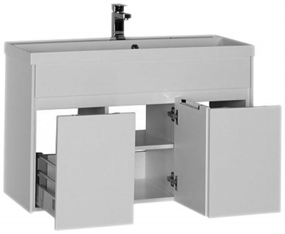 Тумба с раковиной Aquanet Латина 100 212837 подвесная Белая