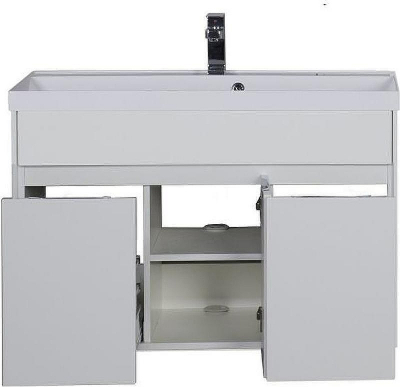 Тумба с раковиной Aquanet Латина 100 212837 подвесная Белая