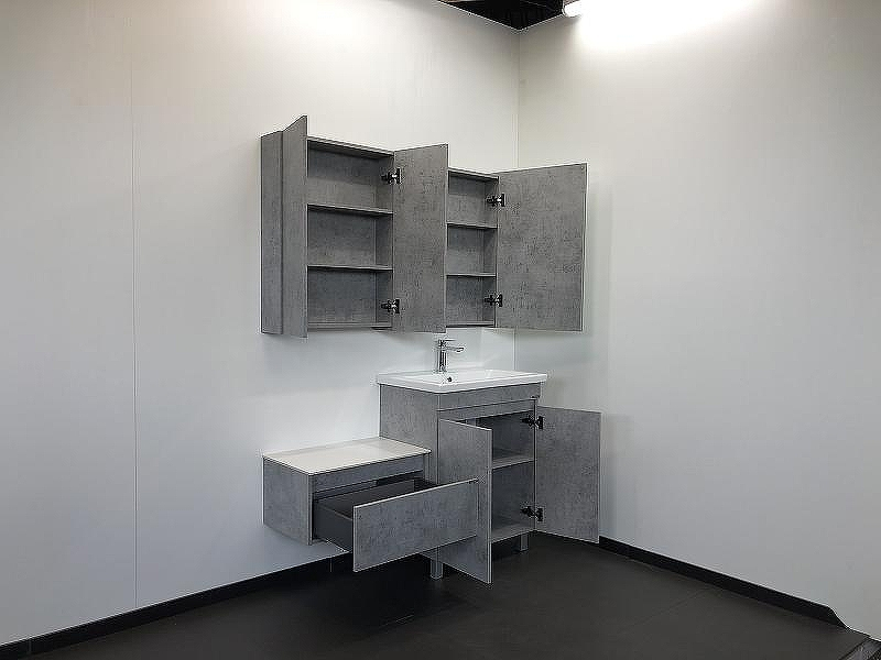 Зеркальный шкаф Comforty Осло 70 00-00006164 Бетон светлый, купить, цена, заказать, магазин, доставка, скидка, промокод, купить, цена, заказать, магазин, доставка, скидка, промокод