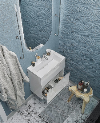 Тумба с раковиной Marka One Bumble 60П У90670 подвесная Белая