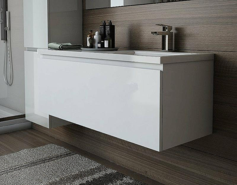 Тумба с раковиной Эстет Dallas Luxe 130 R ФР-00002275 подвесная Белая, купить, цена, заказать, магазин, доставка, скидка, промокод, купить, цена, заказать, магазин, доставка, скидка, промокод