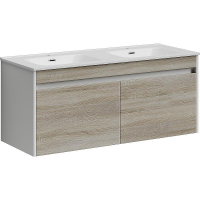 Тумба под раковину Sancos Smart 120 SM120-2E подвесная Дуб Бардолино Белая, купить, цена, заказать, магазин, доставка, скидка, промокод, купить, цена, заказать, магазин, доставка, скидка, промокод