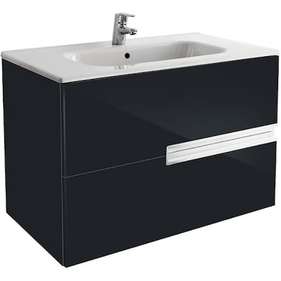 Тумба под раковину Roca Victoria Nord Black Edition 80 подвесная 2 ящика ZRU9000097 Черная