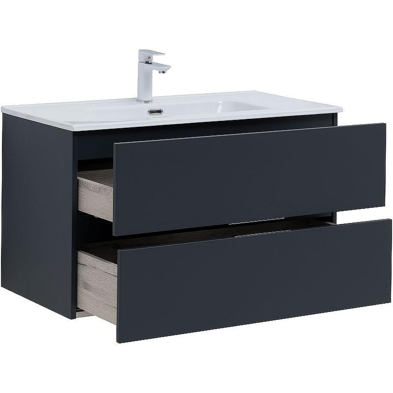 Тумба под раковину Aquanet Алвита New 90 303919 подвесная Антрацит, купить, цена, заказать, магазин, доставка, скидка, промокод, купить, цена, заказать, магазин, доставка, скидка, промокод