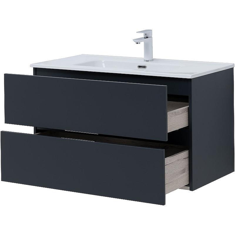 Тумба под раковину Aquanet Алвита New 90 303919 подвесная Антрацит, купить, цена, заказать, магазин, доставка, скидка, промокод, купить, цена, заказать, магазин, доставка, скидка, промокод