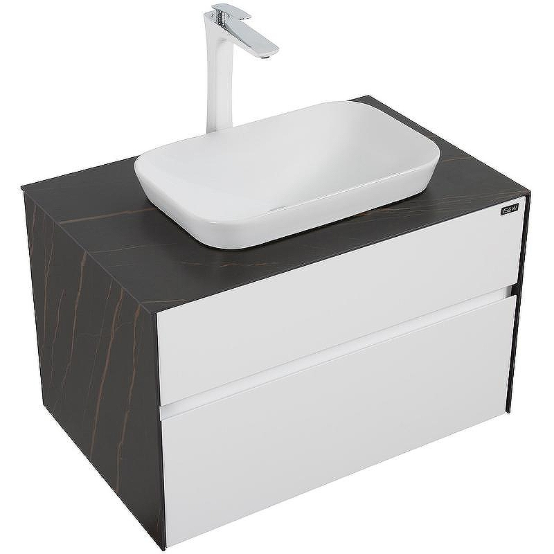 Тумба с раковиной Black&White Universe U907.800-1 80 907U800-1 подвесная White matt Lauren gold, купить, цена, заказать, магазин, доставка, скидка, промокод, купить, цена, заказать, магазин, доставка, скидка, промокод