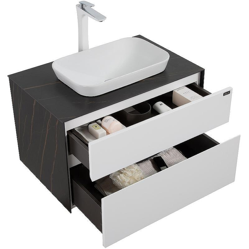 Тумба с раковиной Black&White Universe U907.800-1 80 907U800-1 подвесная White matt Lauren gold, купить, цена, заказать, магазин, доставка, скидка, промокод, купить, цена, заказать, магазин, доставка, скидка, промокод